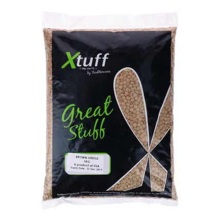 XTUFF DRY BROWN LENTILS 1KG