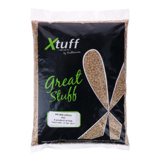 XTUFF DRY BROWN LENTILS 1KG