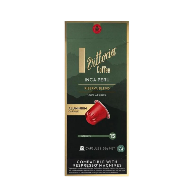 VITTORIA COFFEE INCA PERU ALUM COMP CAPS (10'S x 52G) [3634]