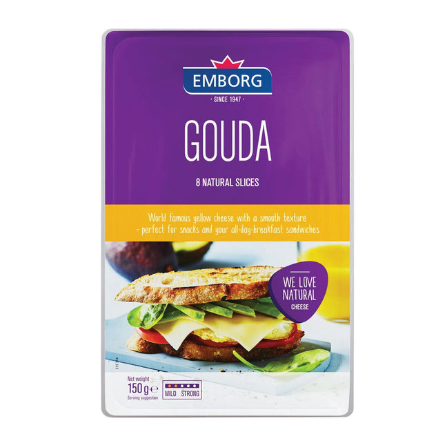EMBORG GOUDA SLICED 48% 150G (111459)